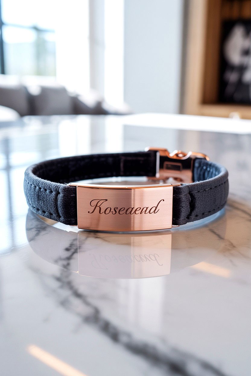 Rose Gold Pet ID - 25 Valentine's Day Pet Tag Ideas