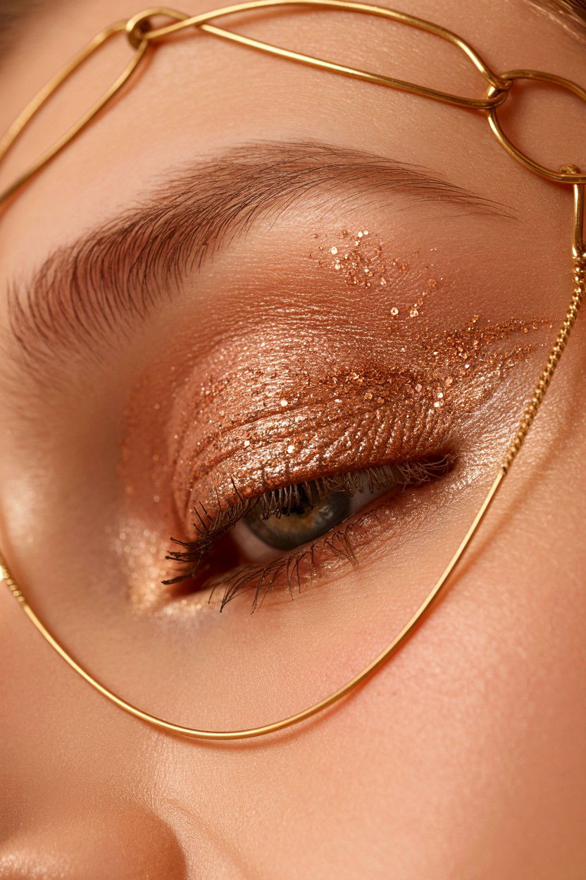 Rose Gold Shimmer Eye - 25 Glitter Valentine's Day Makeup Looks