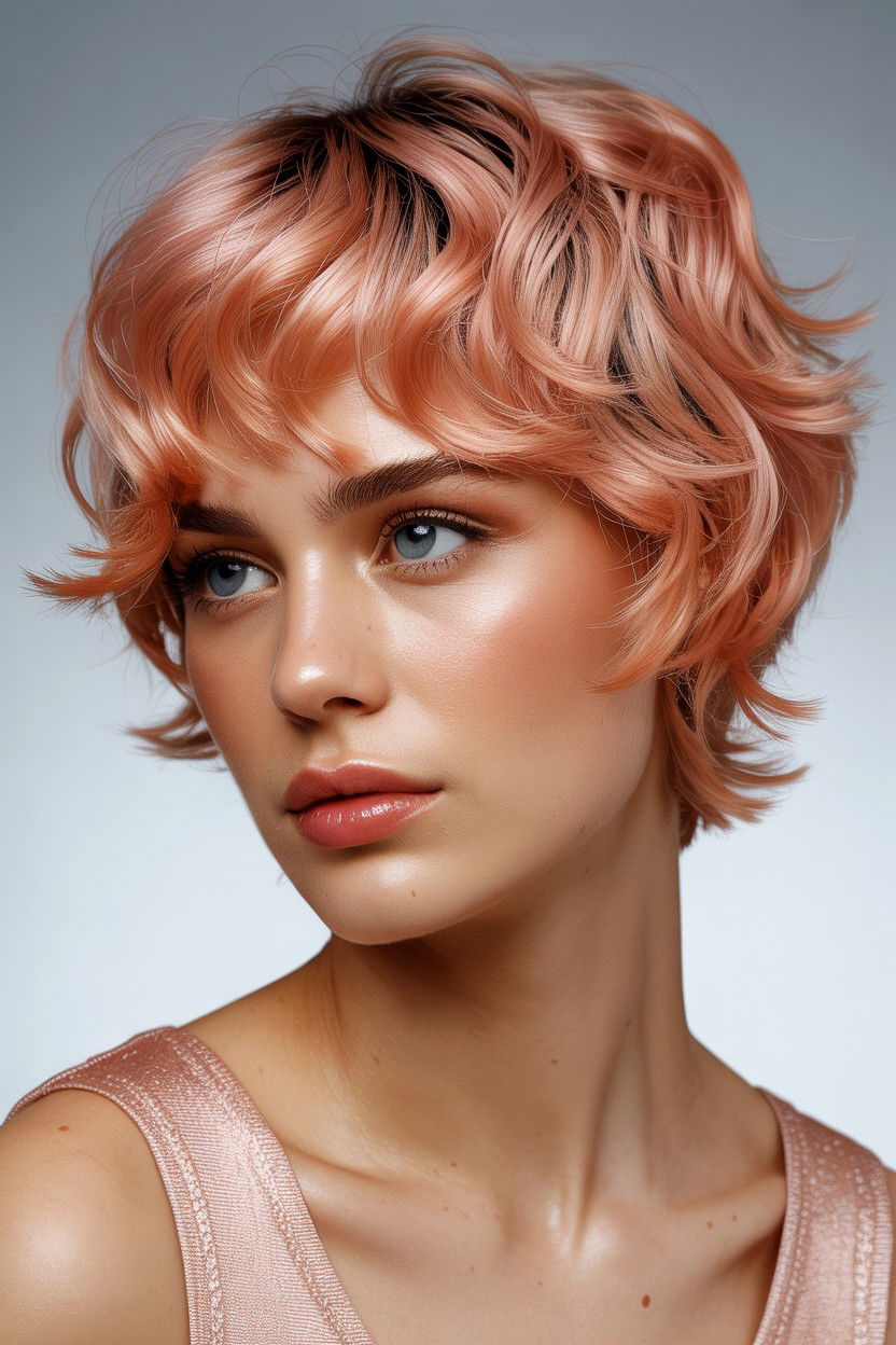 Rose Gold Short Hair - 25 Valentine's Day Short Hair Ideas