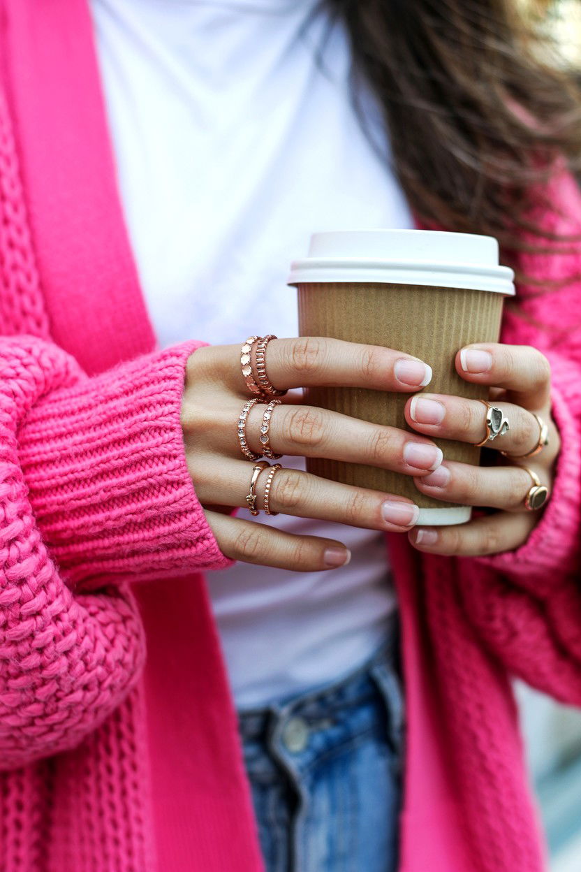 Rose Gold Stacking Ring - 25 Valentine's Day Rose Gold Jewelry Ideas