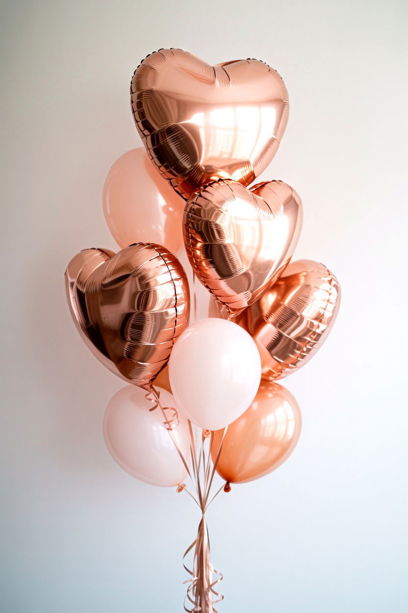 Rose Gold Valentine Balloon - 25 Valentine's Day Balloon Surprise Ideas