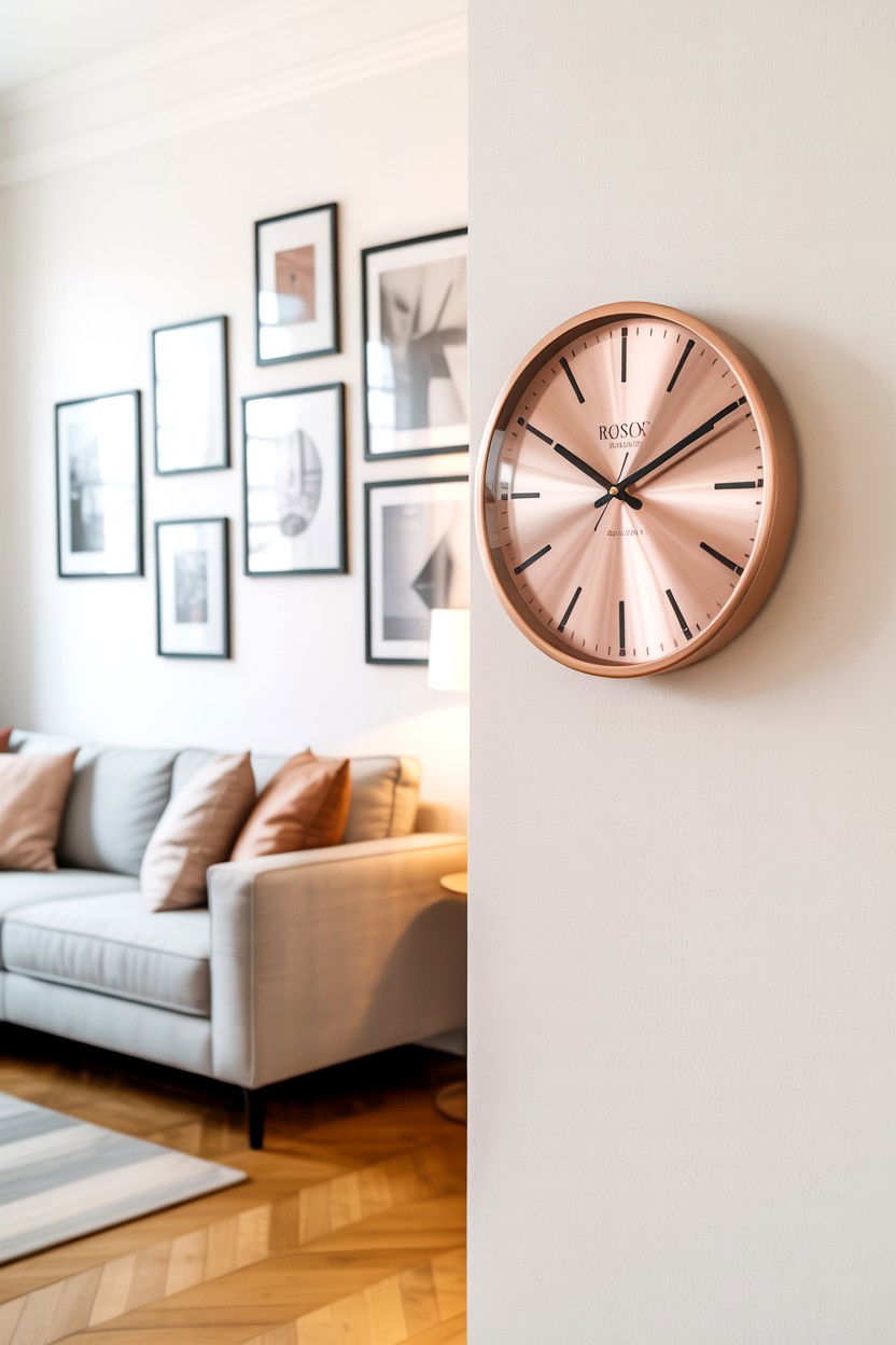 Rose Gold Wall Clock - 25 Rose Gold Valentine's Day Gifts for Her