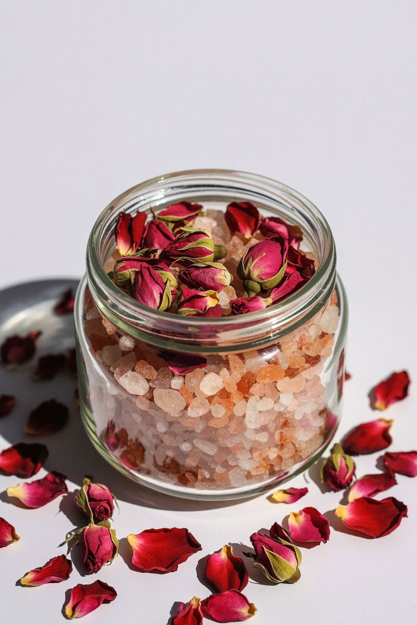 Rose Petal Bath Soak - 25 Valentine's Day Essential Oil Ideas