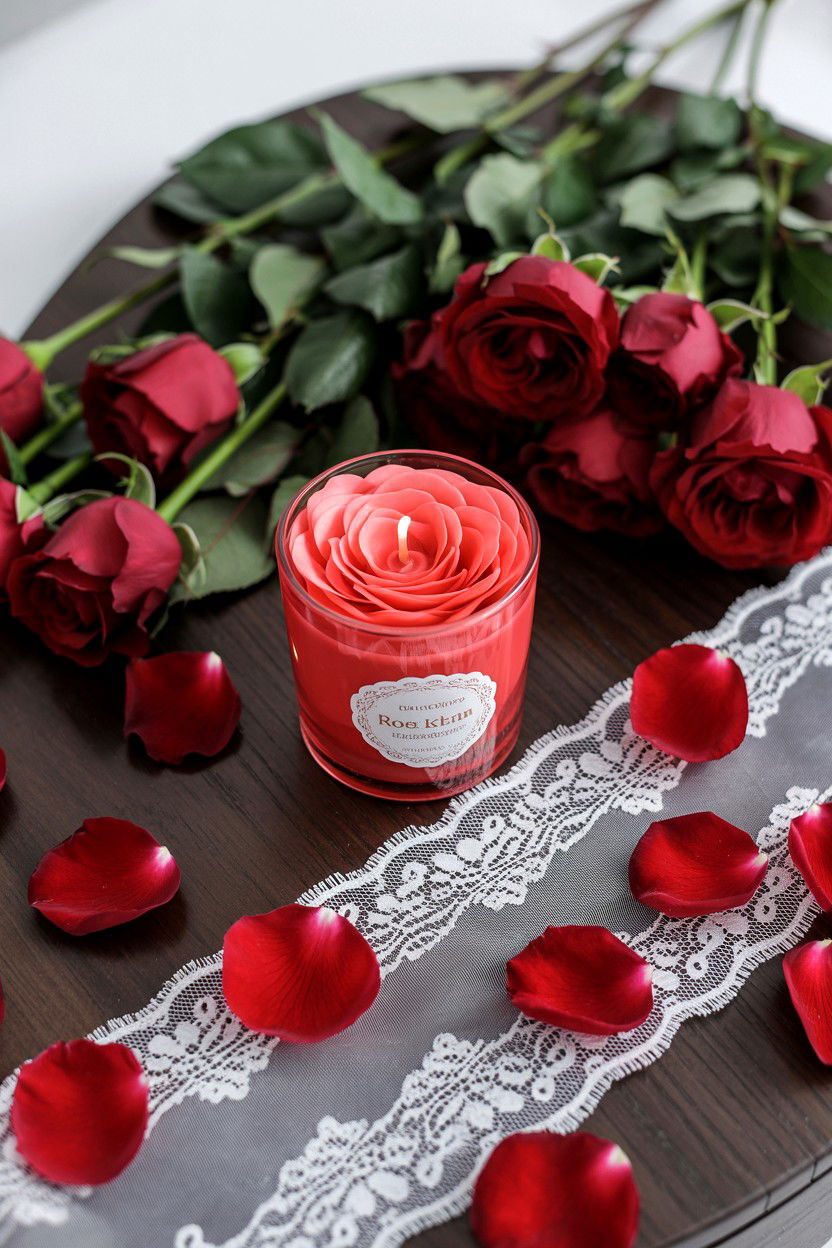 Rose Petal Candle - 25 Valentine's Day Scented Candle Ideas
