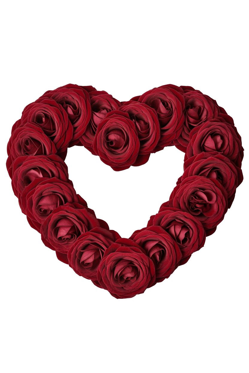 Rose Petal Heart Wreath - 25 Valentine's Day Wreath Ideas