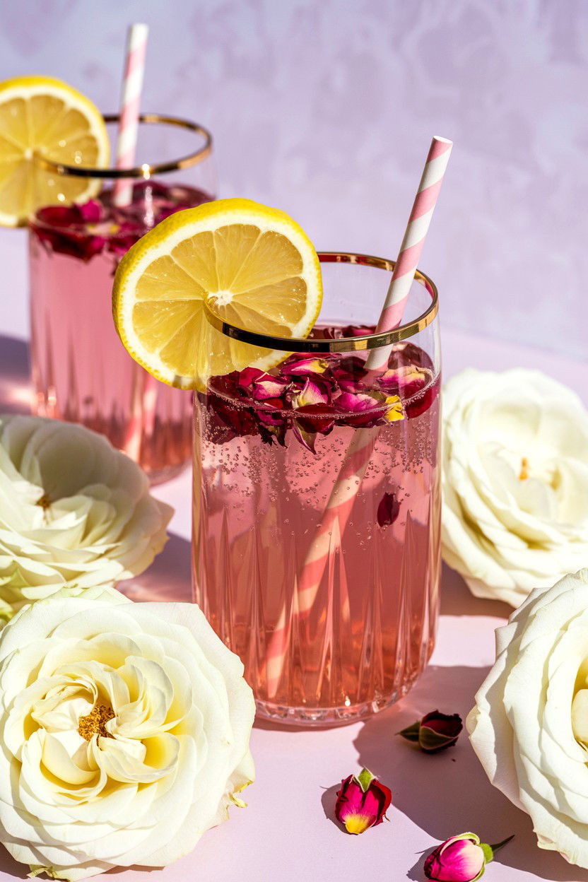 Rose Petal Lemonade - 25 Valentine's Day Sparkling Drink Ideas