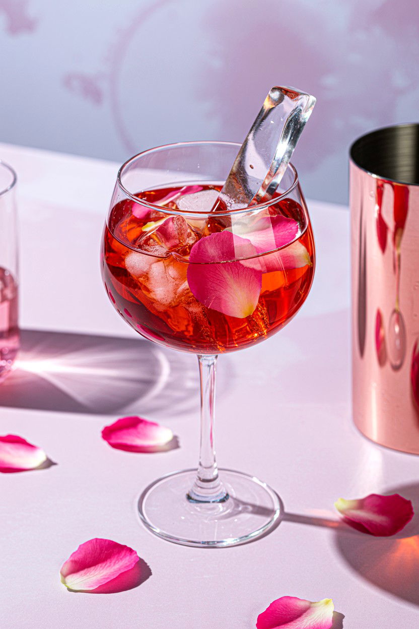 Rose Petal Rum Tonic - 25 Valentine's Day Rum Cocktails