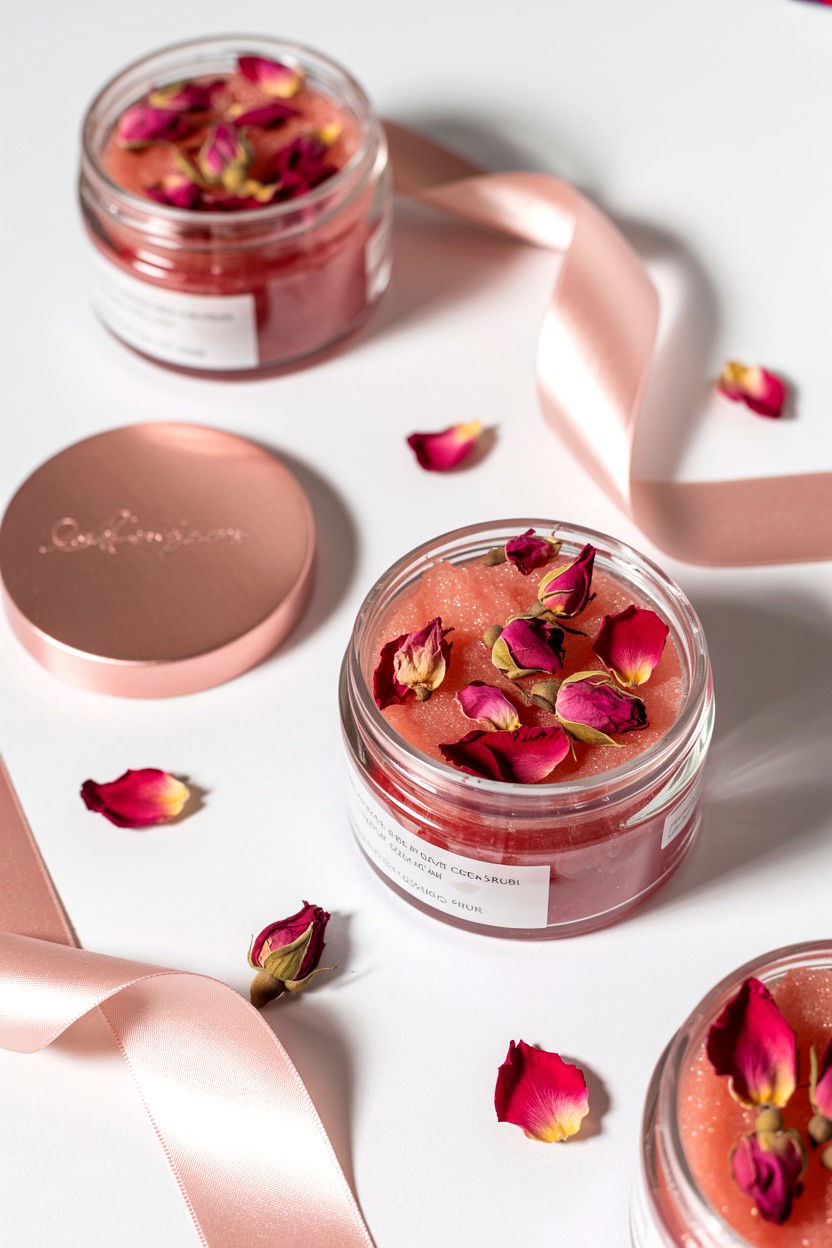 Rose Petal Sugar Scrub - 25 Valentine's Day Body Scrub Ideas