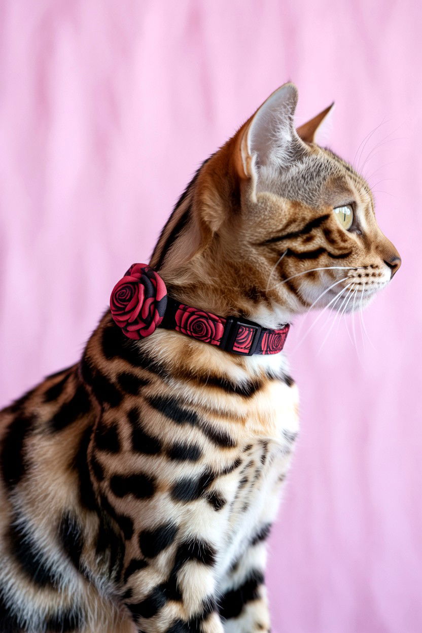 Rose Print Cat Collar - 25 Valentine's Day Cat Collar Ideas