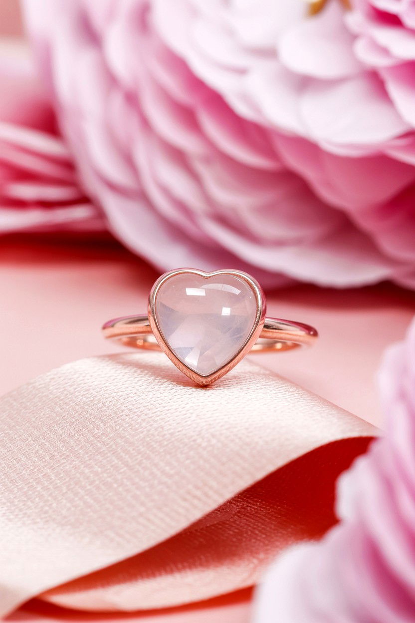 Rose Quartz Ring - 25 Valentine's Day Promise Ring Ideas