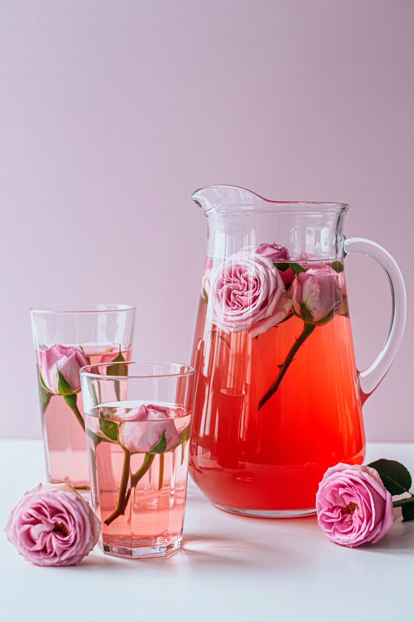 Rose Water Lemonade - 25 Valentine's Day Mocktail Ideas