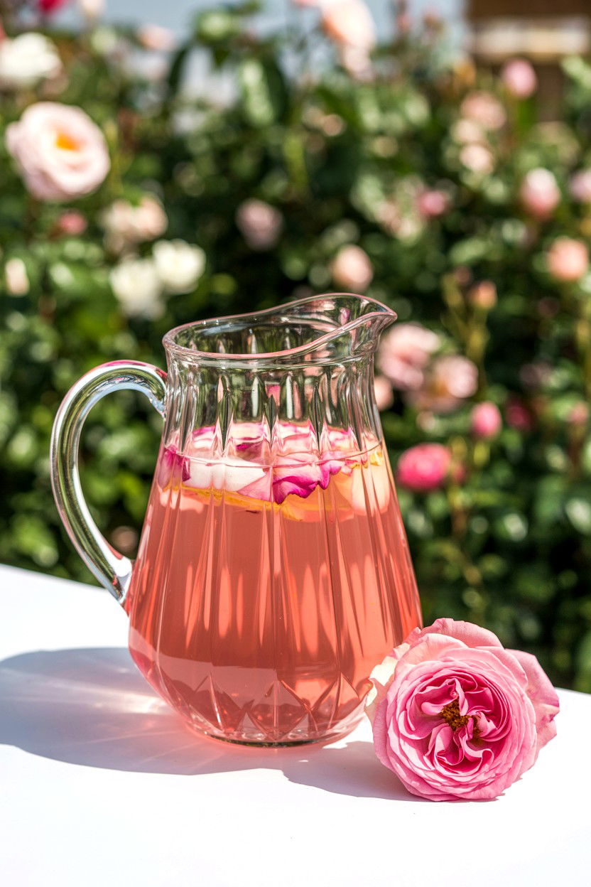 Rose Water Lemonade - 25 Valentine's Day Pink Drink Ideas