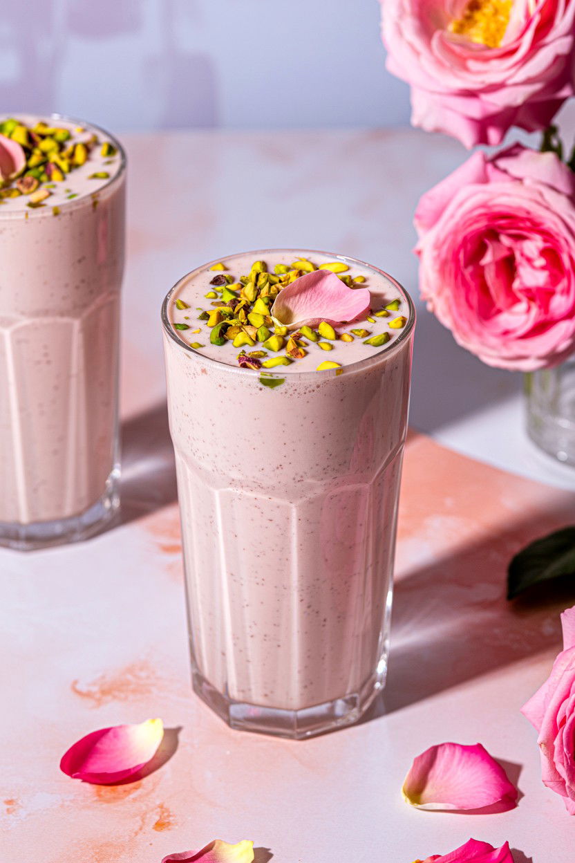 Rose Water Pistachio Milkshake - 25 Valentine's Day Milkshake Ideas