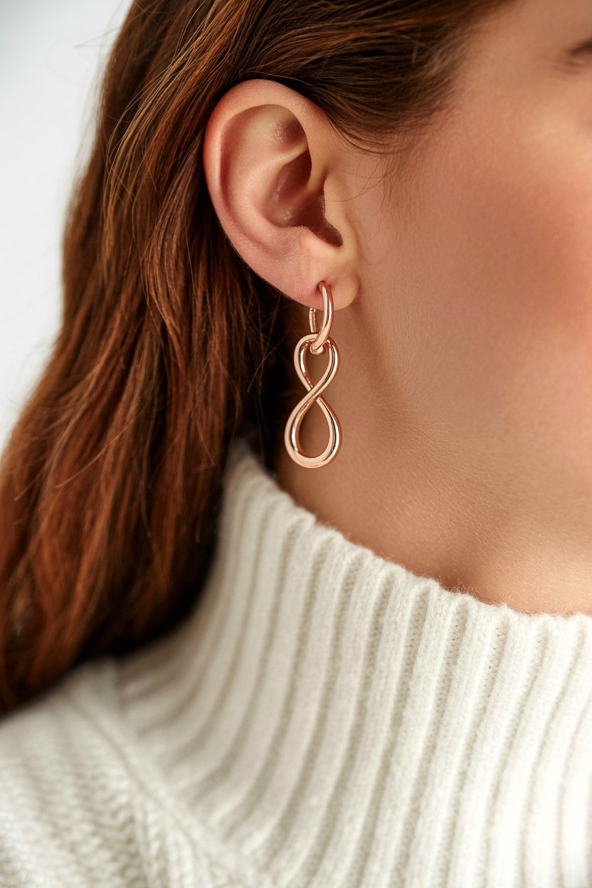 Rose gold infinity earrings - 25 Valentine's Day Infinity Jewelry Ideas