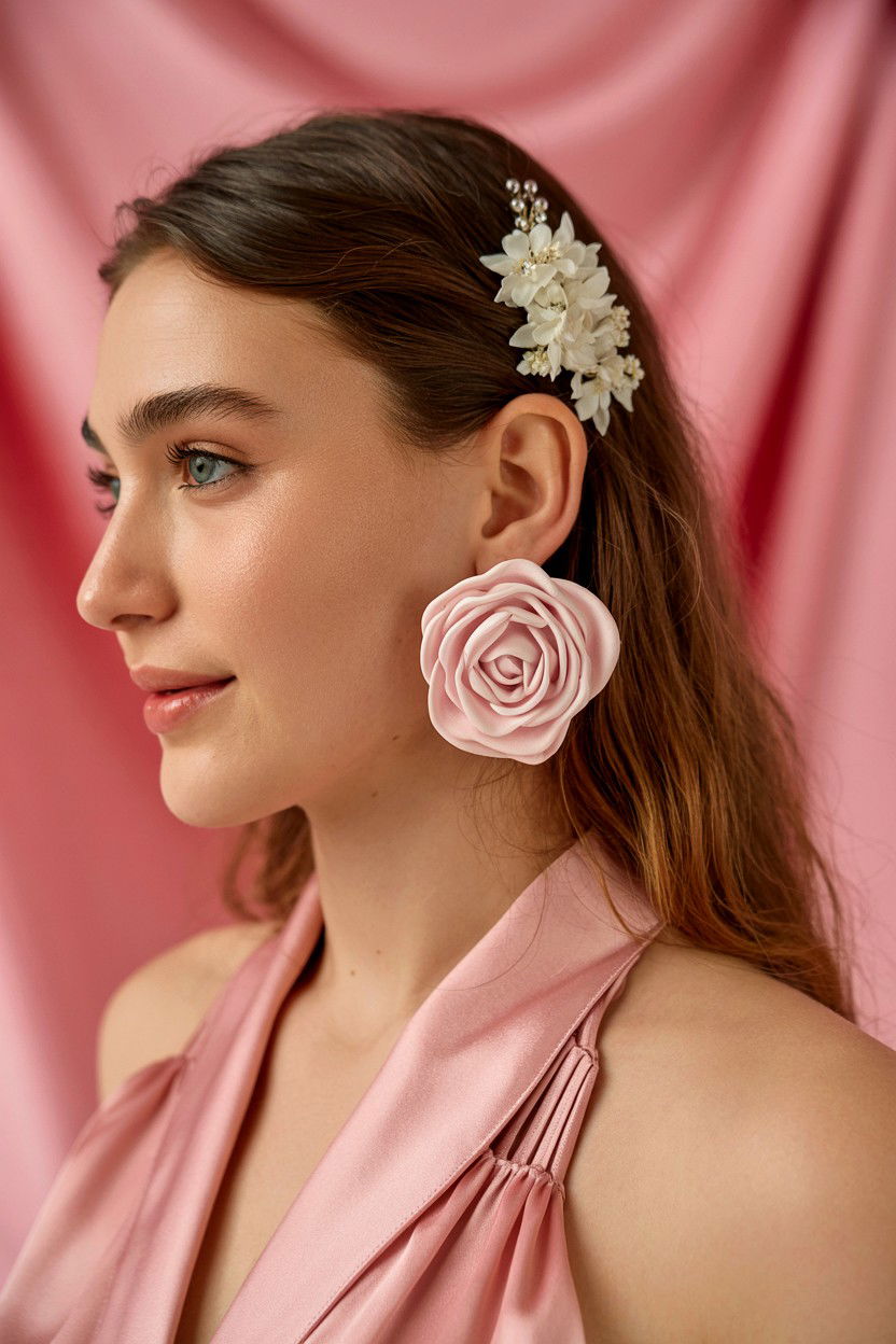 Rose petal earring - 25 Valentine's Day Earring Ideas