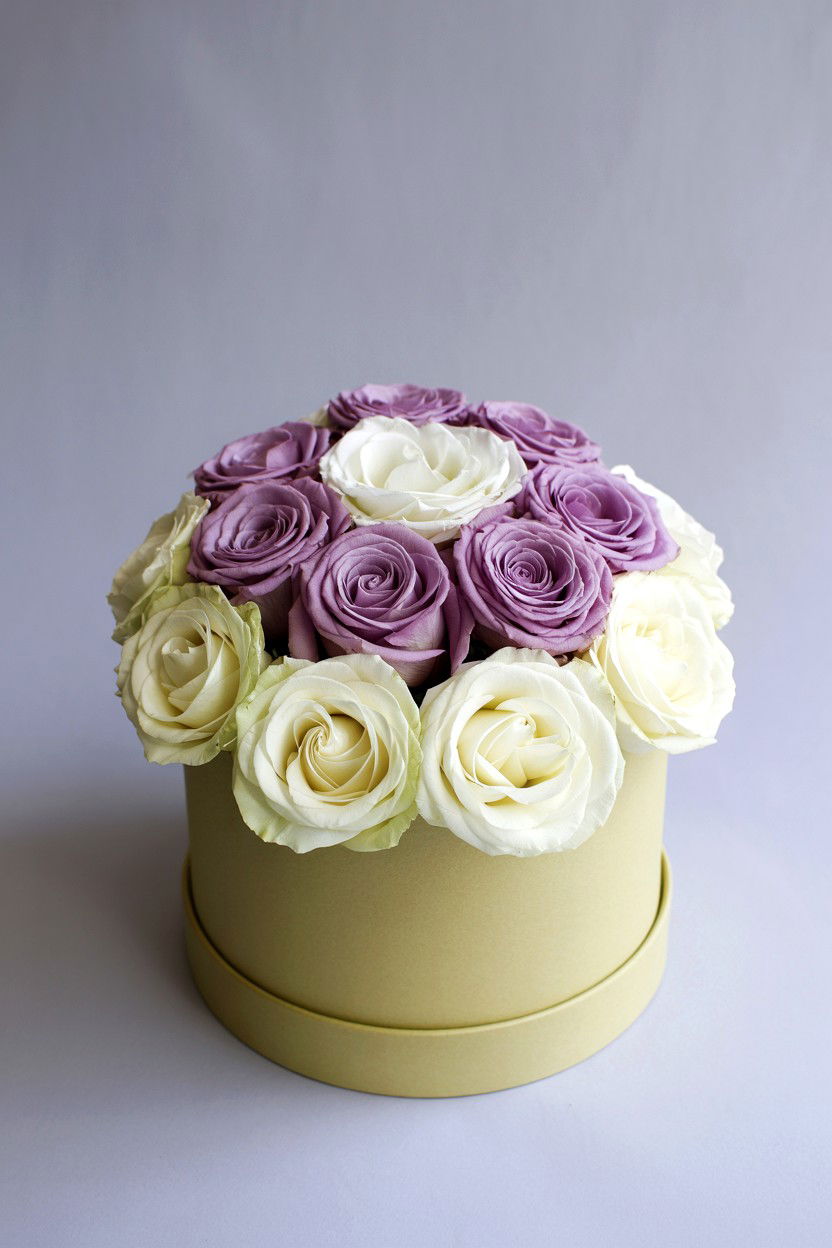 Round Flower Box - 25 Valentine's Day Flower Box Ideas