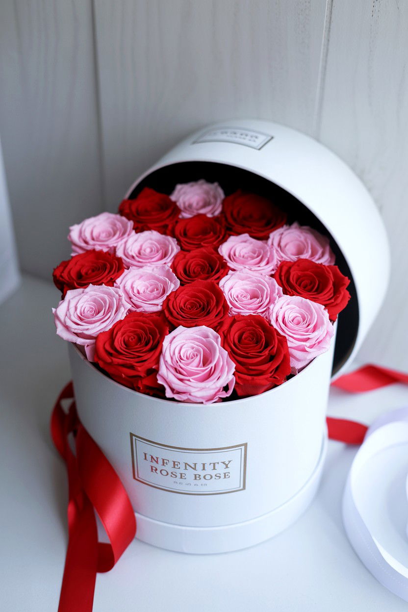 Round Infinity Rose Box - 25 Valentine's Day Infinity Rose Ideas