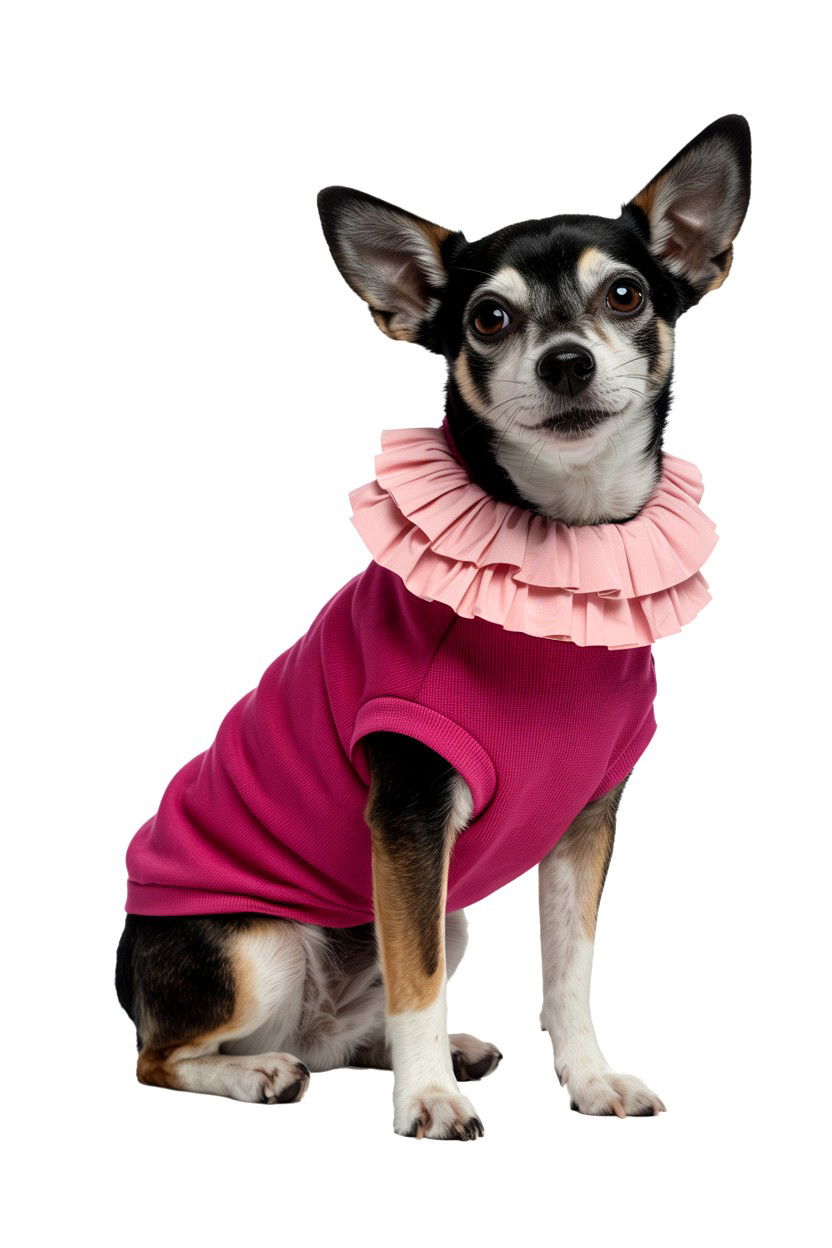 Ruffle Neck Pink Dog Sweater - 25 Valentine's Day Pet Sweater Ideas