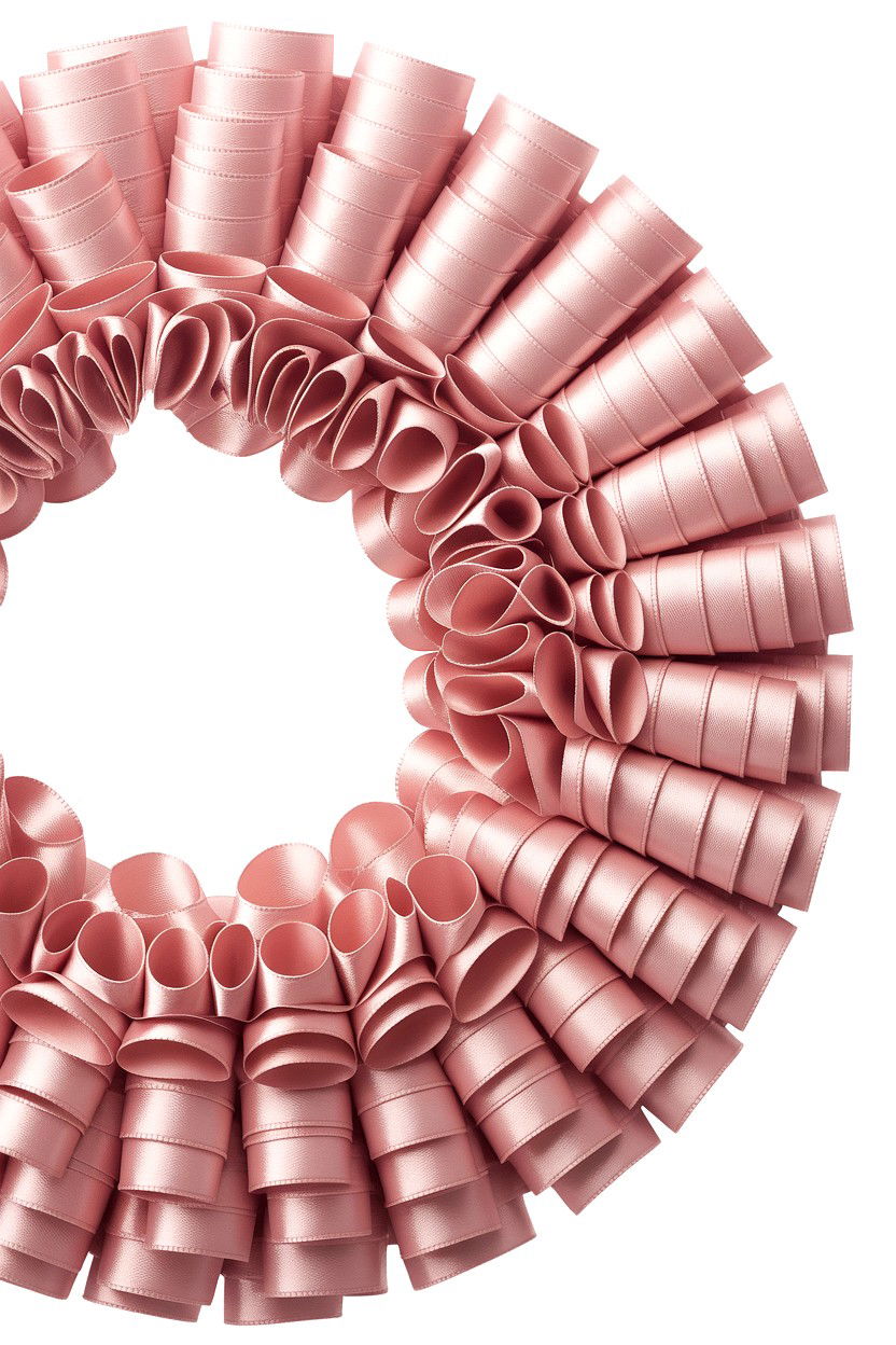 Ruffled Ribbon Wreath - 25 Ribbon Valentine's Day Wreath Ideas