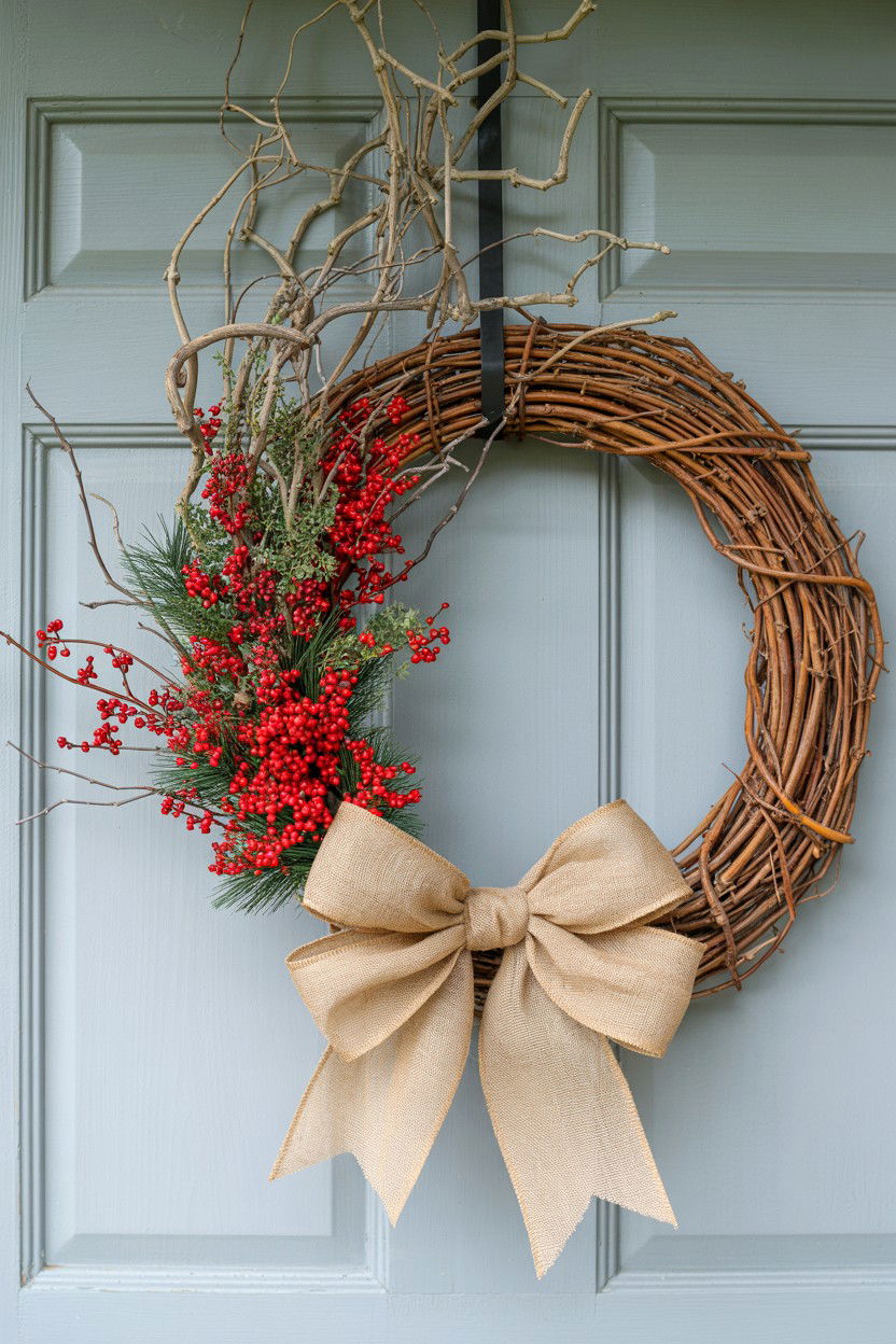 Rustic Grapevine Wreath - 25 Rustic Valentine's Day Decorations