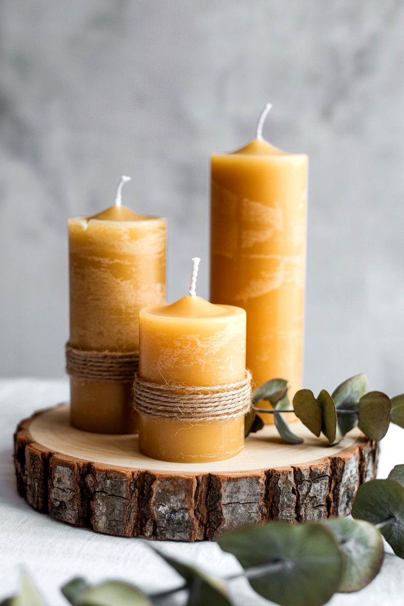 Rustic Pillar Candles - 25 Valentine's Day Pillar Candle Ideas