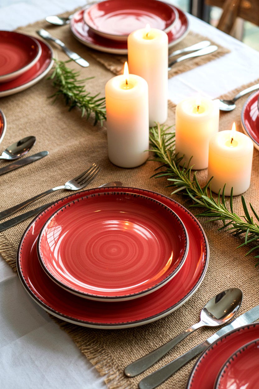 Rustic Red Dinnerware - 25 Valentine's Day Dinnerware Ideas