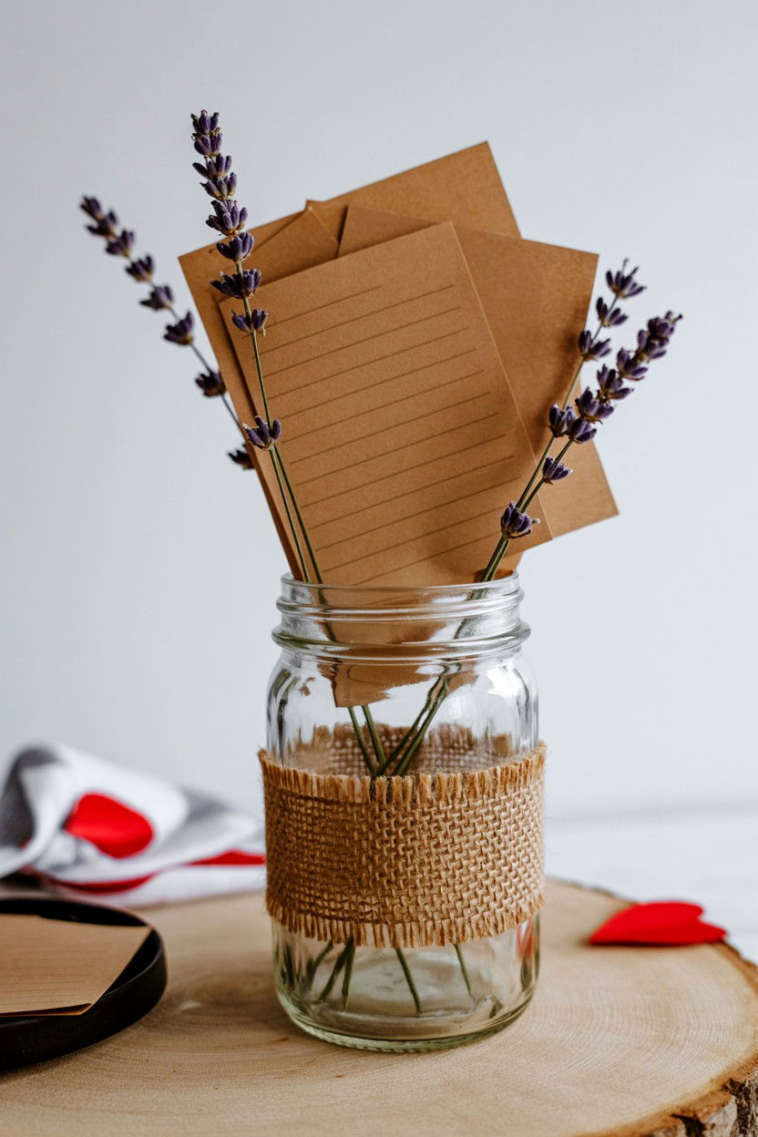 Rustic Valentine Jar - 25 Valentine's Day Love Note Jar Ideas