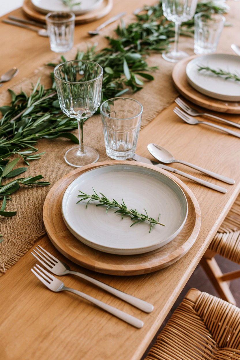 Rustic Wooden Table Setting - 25 Valentine's Day Dinner Table Ideas