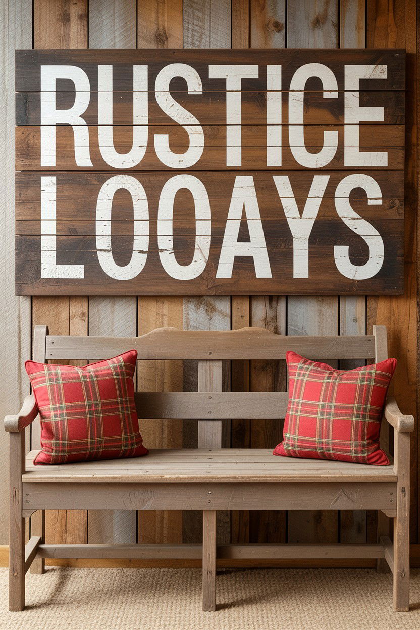 Rustic reclaimed wood sign - 25 Valentine's Day Welcome Sign Ideas