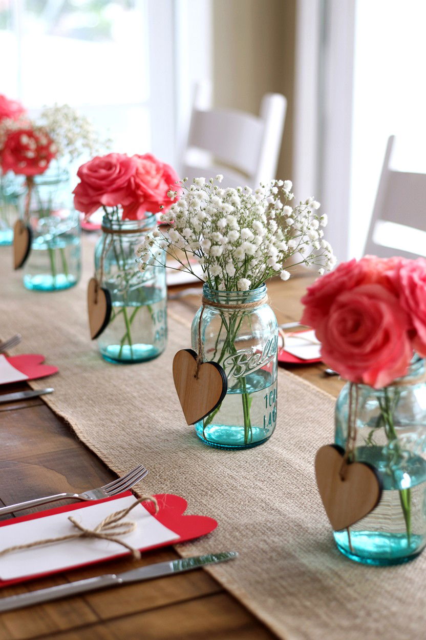 Rustic valentine table decor - 25 Valentine's Day Table Setting Ideas