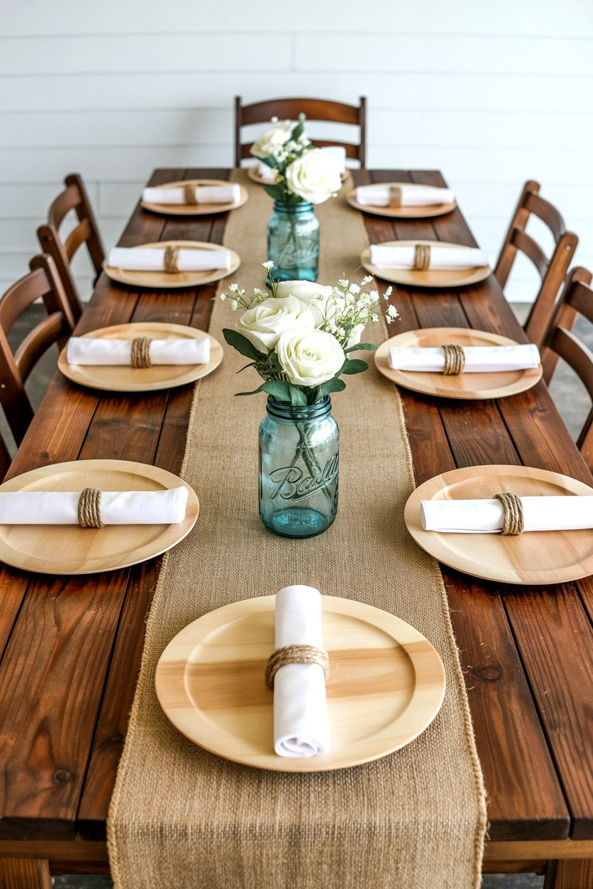 Rustic wood table setting - 25 Valentine's Day Place Setting Ideas