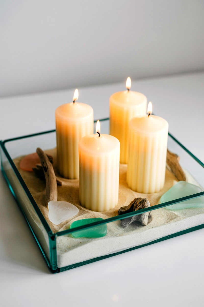 Sand Pillar Candles - 25 Valentine's Day Pillar Candle Ideas