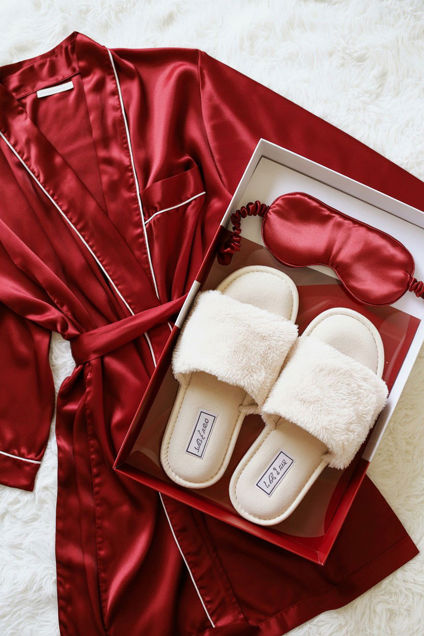 Satin Robe Gift Set - 25 Valentine's Day Self Care Gift Basket Ideas