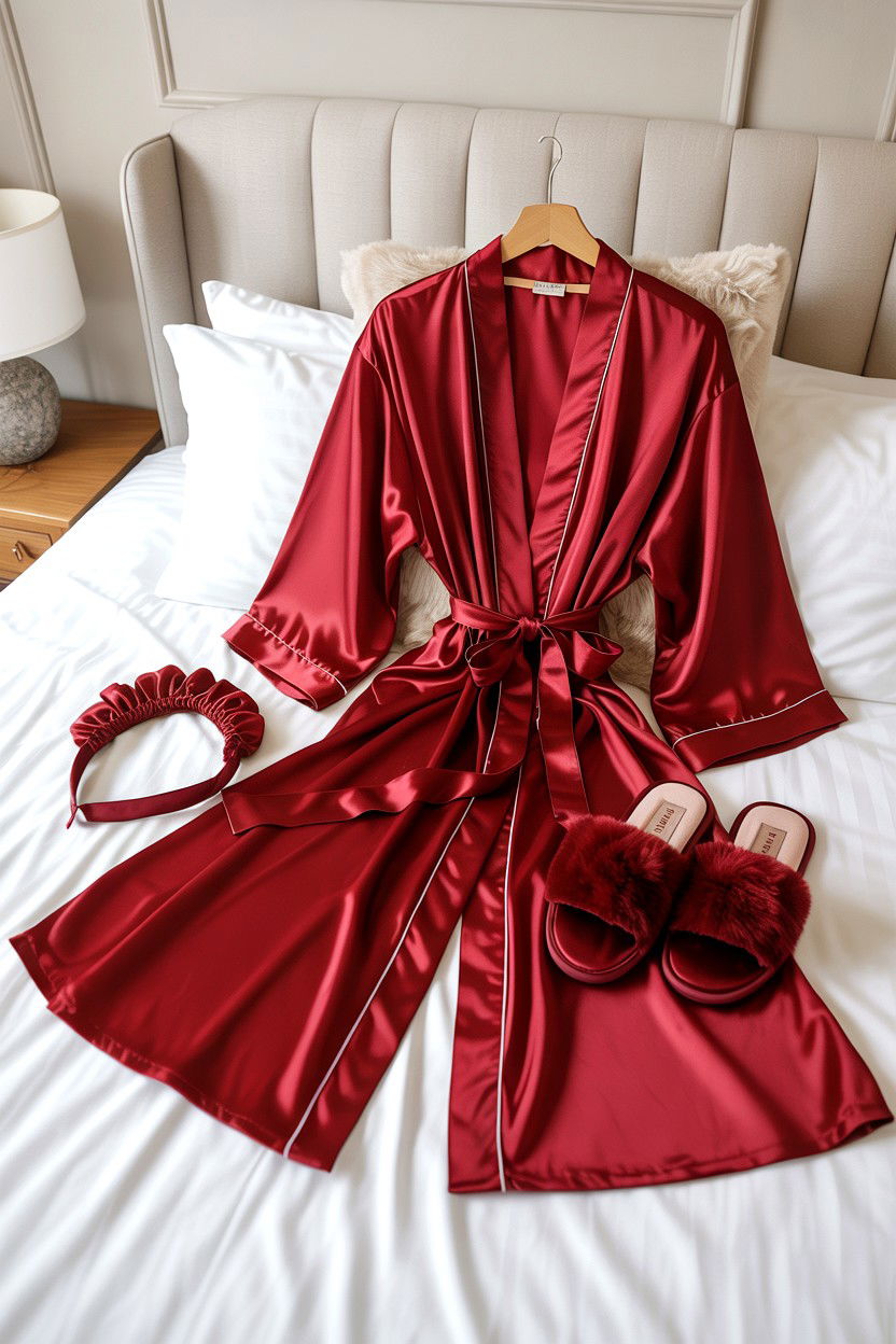 Satin Robe Gift - 25 Valentine's Day Pamper Gift Basket Ideas