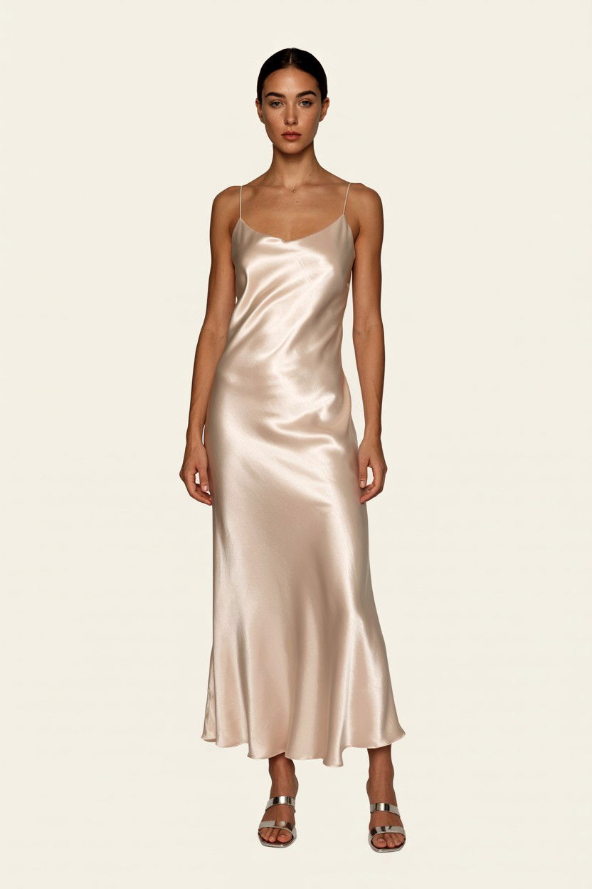 Satin Slip Maxi Dress - 25 Valentine's Day Maxi Dress Ideas