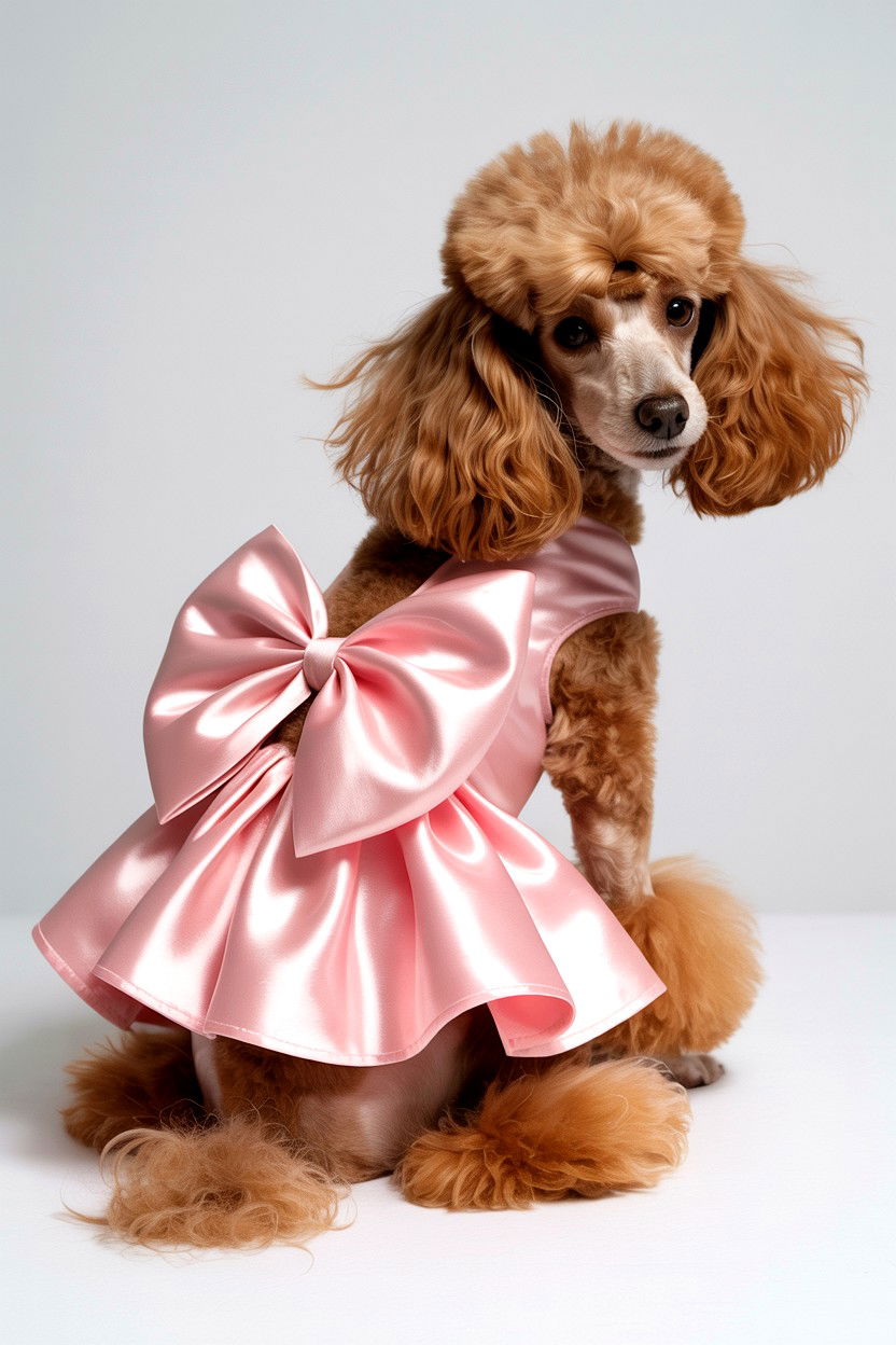 Satin bow pet gown - 25 Valentine's Day Pet Dress Ideas