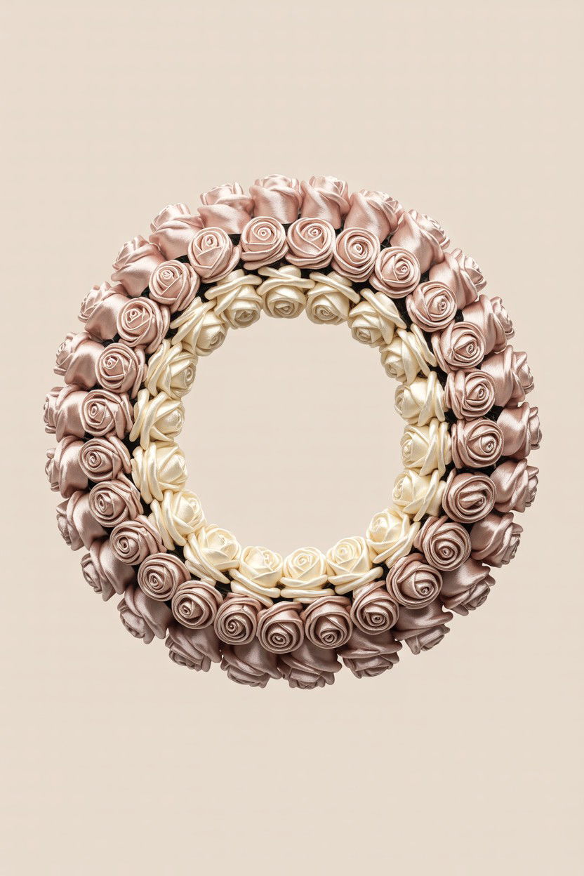 Satin rosebud wreath - 25 Vintage Valentine's Day Wreath Ideas