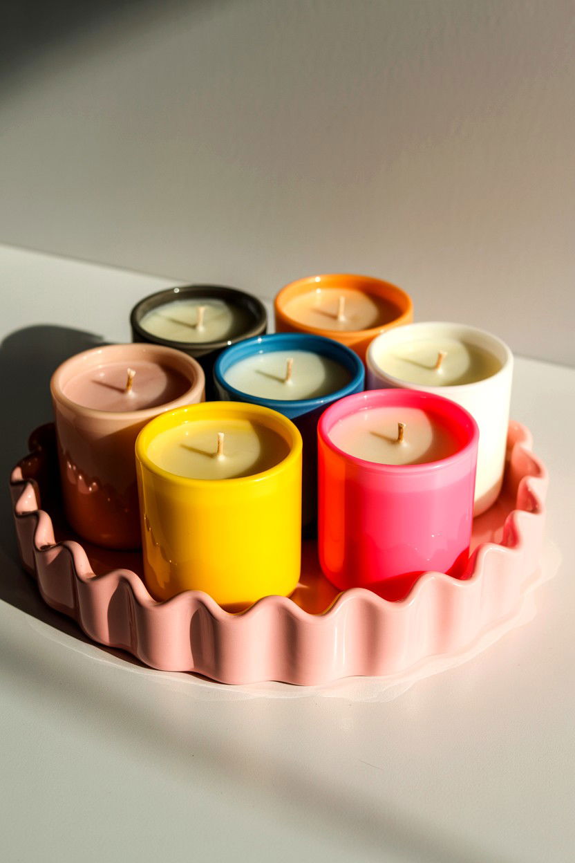 Scalloped Candle Tray - 25 Valentine's Day Candle Display Ideas