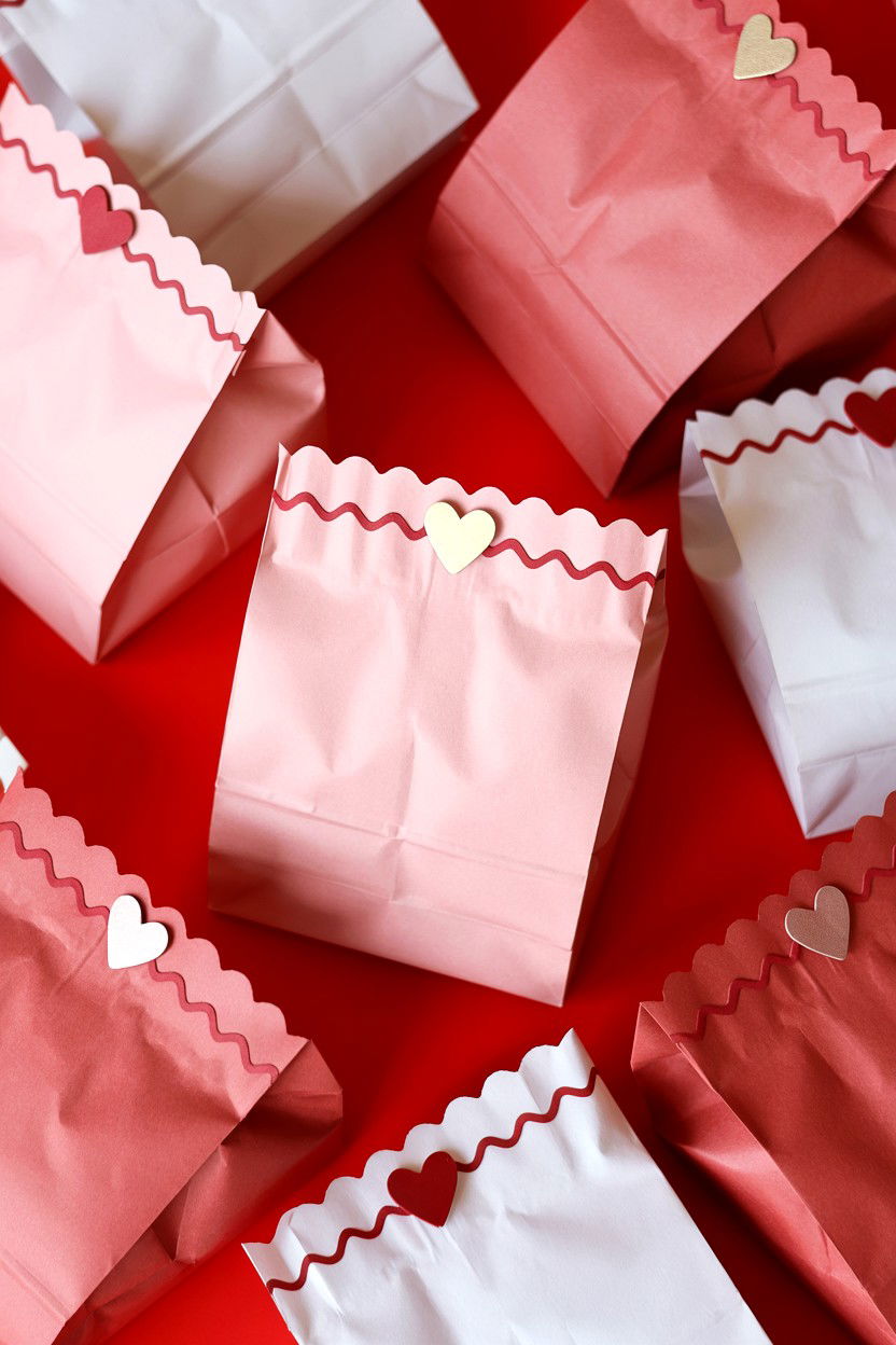 Scalloped Edge Bags - 25 Valentine's Day Candy Bag Ideas