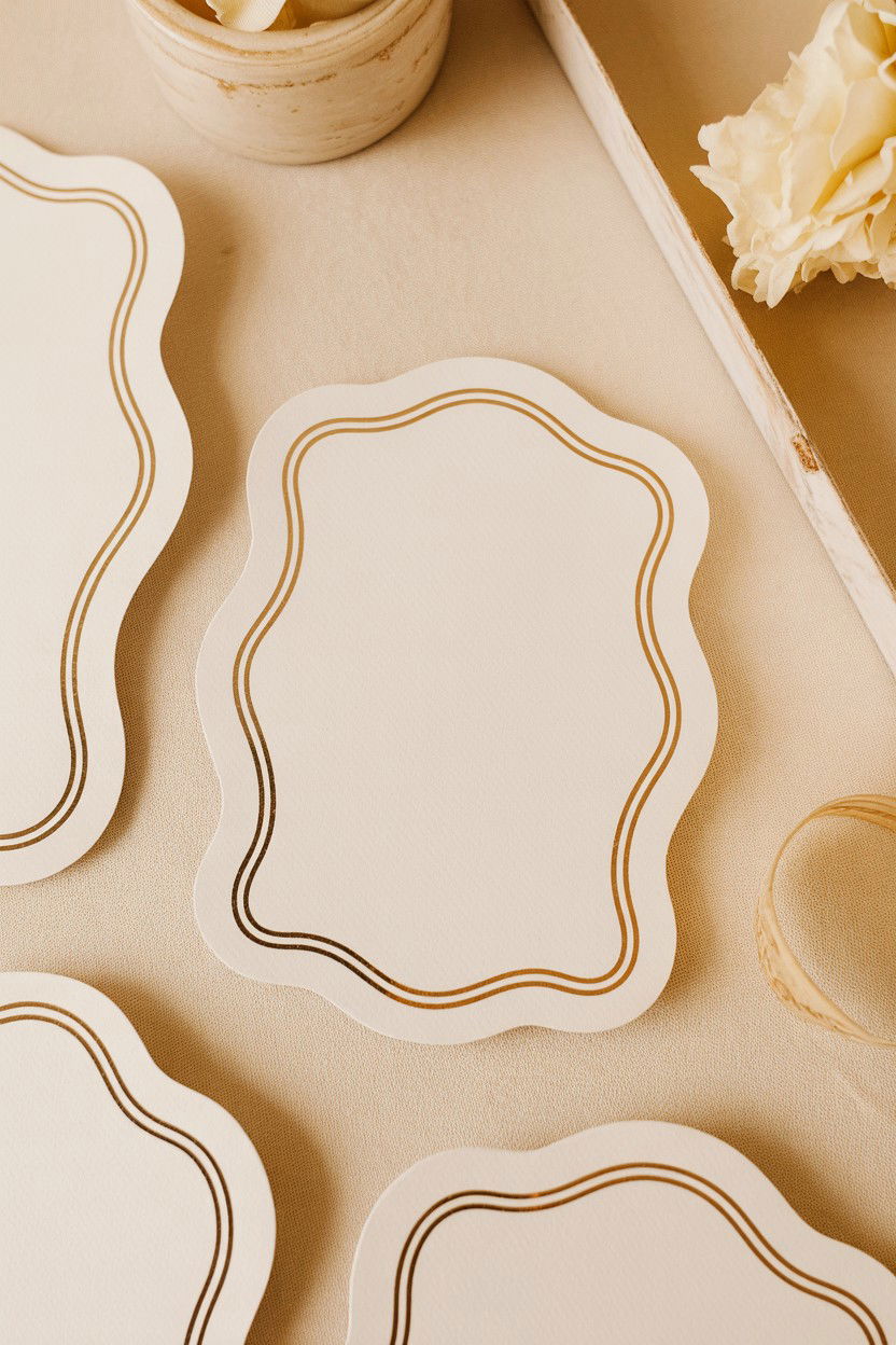 Scalloped Edge Wedding Stationery - 25 Valentine's Day Wedding Invitation Ideas