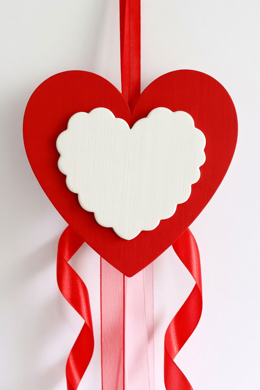 Scalloped Valentine Heart Hanger - 25 Valentine's Day Door Sign Ideas