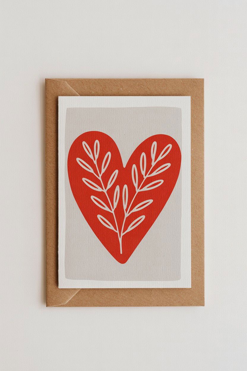 Scandi Style Card - 25 Modern Valentine's Day Card Ideas