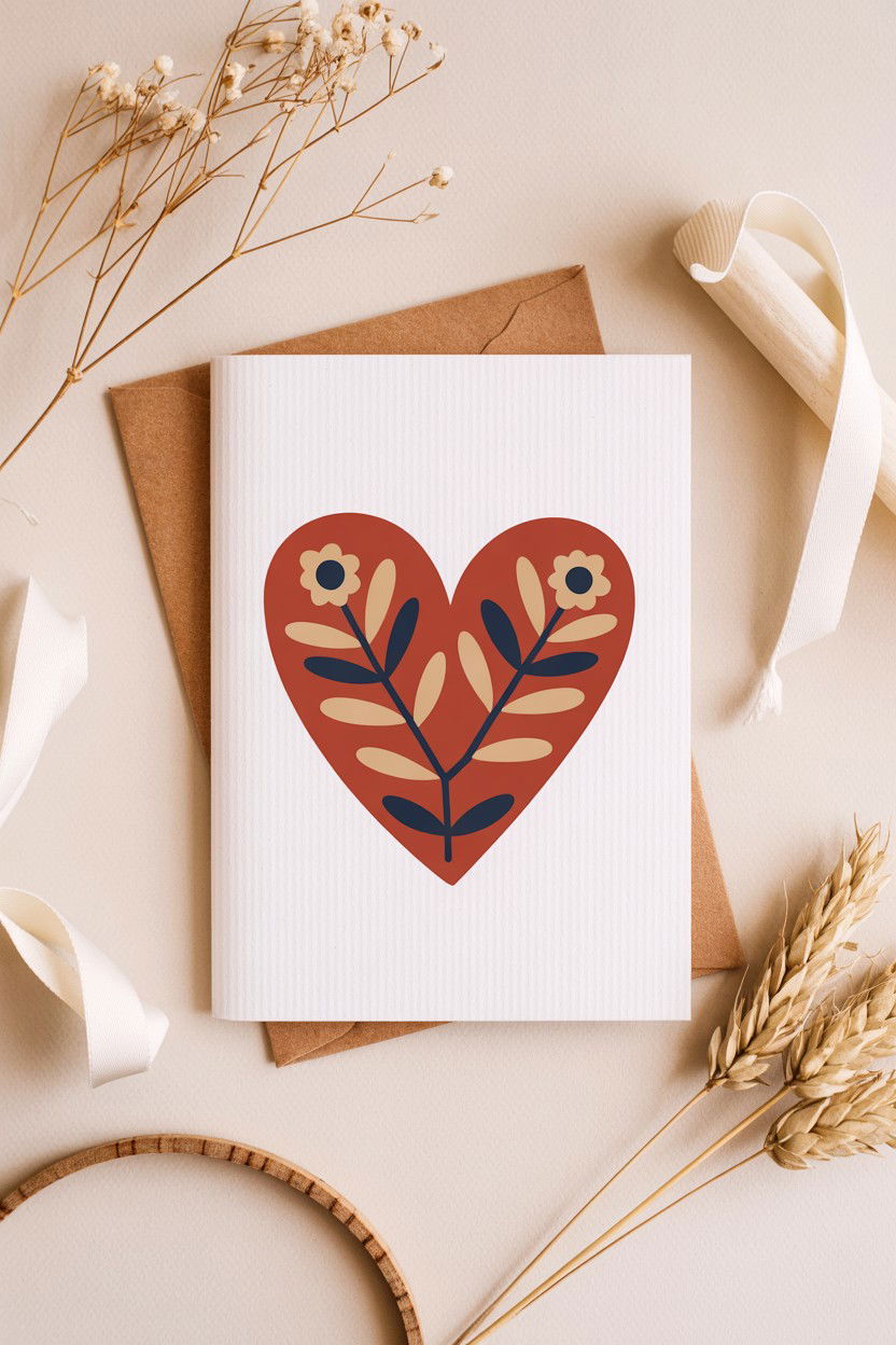 Scandi Style Illustration - 25 Minimalist Valentine's Day Card Ideas
