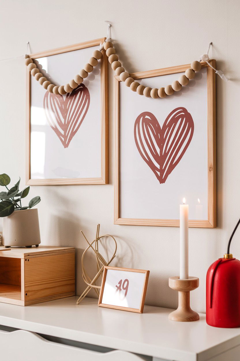 Scandi Valentine Decor - 25 Valentine's Day Gallery Wall Ideas