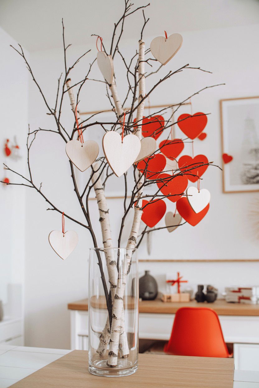 Scandi Valentine Tree - 25 Modern Valentine's Day Decor Ideas