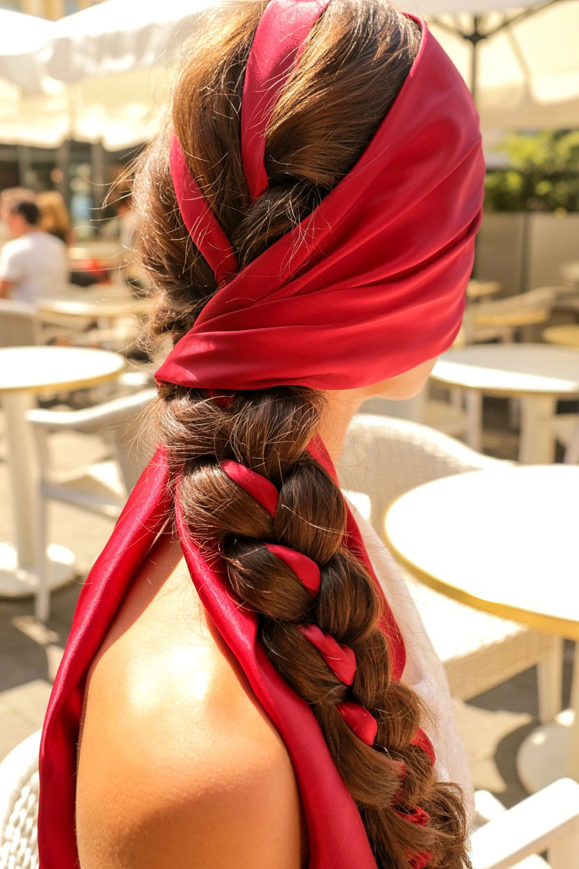 Scarf Braid - 25 Cute Valentine's Day Hair Ideas