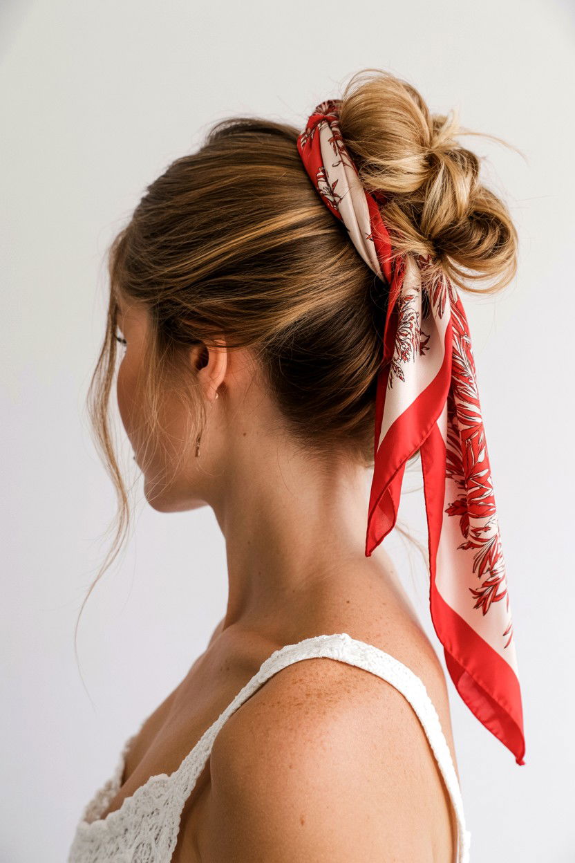 Scarf Updo - 25 Valentine's Day Vintage Hair Ideas