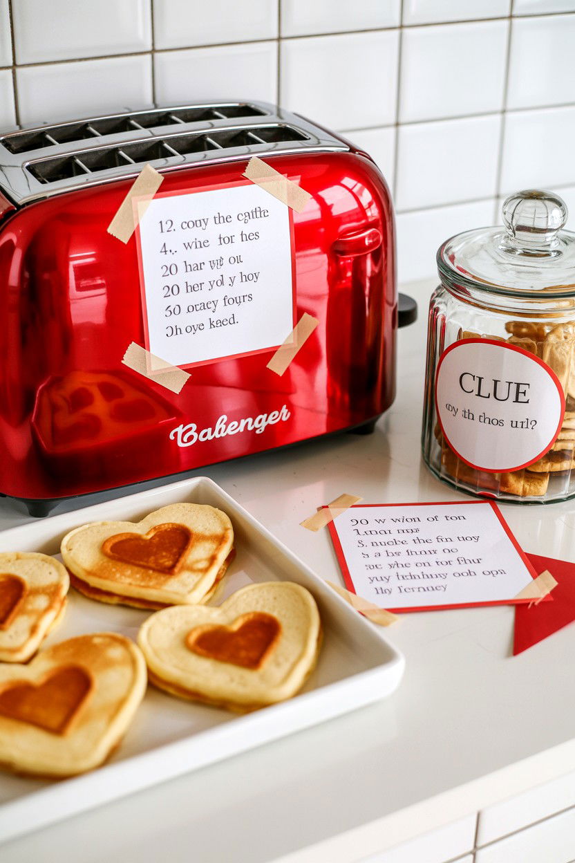 Scavenger hunt clues for the kitchen - 25 Valentine's Day Treasure Hunt Ideas