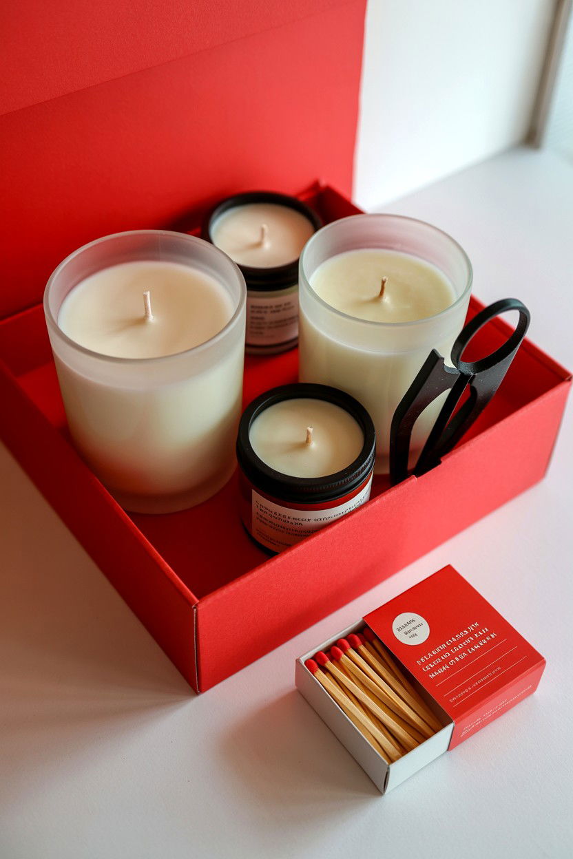 Scented Candle Box - 25 Valentine's Day Self Care Gift Basket Ideas