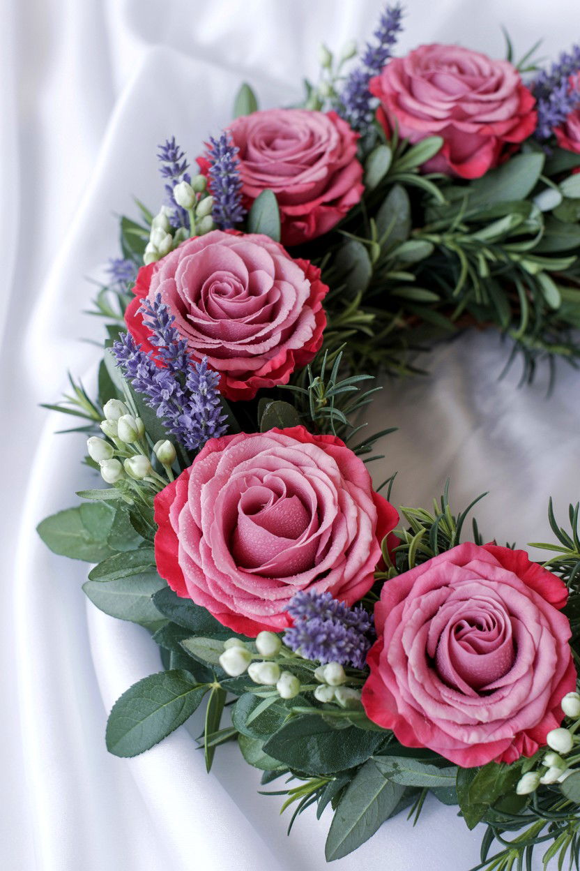 Scented Rose Wreath - 25 Rose Valentine's Day Wreath Ideas